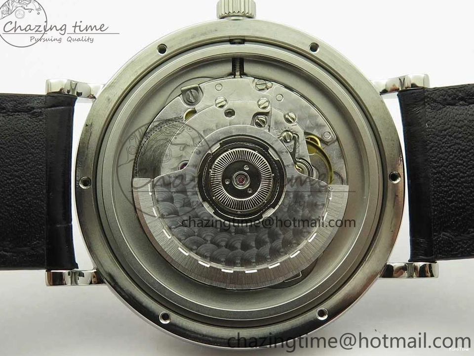 MIROTIME 0808 Portofino Automatic SS FKF 1:1 Best Edition White Dial RG Markers on Black Leather Strap A Stretchable 7141